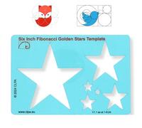 6" Star Stencil Template - Golden Ratio Tool for Drawing - Fibonacci Template - Geometric Stencil for Art, Drafting and Quilting - Clear PETG - Made in Australia