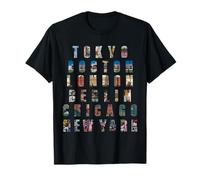 6 Stars World Marathon Running Runners Iconic City T-Shirt