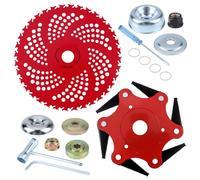 6 Steel 65Mn Razors Trimmer Head & 9" 36 Teeth Carbide Tipped Blade,Universal Weed Eater Blades Metal with Universal Adapter Kit for Brush Cutter,Trimmer