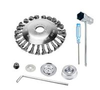 6" Steel Wire Rotary Weed Brush Blade with Universal Adapter Kit - Heavy-Duty Wire Wheel for Weed Eater, Compatible with Husqvarna, Stihl, Oregon, Hitachi Trimmers, Rust Removal & Brush Cutting