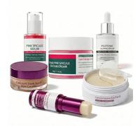 6-Step Cyano Pink Spicule Skin Care Gift Sets For Women: Spicule Serum, Calcium Serum, Multi Balm, Eye Patches, Face Cream & Eye Cream - Korean Skincare Set Pamper Gifts For Women