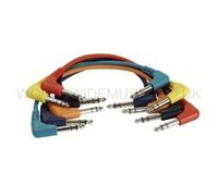 A Pack of 6 STEREO Patch Leads With Right Angle Jack Plugs 60cm long FL4260