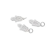 6 Sterling Silver Filigree Hamsa Hand Charms, 925 Silver Hamsa Charms, Bracelet Charm, Necklace Charm