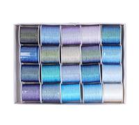 6 - Strand Polyester Embroidery Thread, Colorful Blue Purple Waxed Sewing Thread for Jewelry Making, Beading, Bracelets, Anklets, and DIY Crafts with 20pcs × 50m