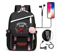 (6 #) Stranger Things Backpack School bag Unisex Travel Laptop Backpack keychain