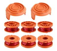 6 Strimmer Spool Line 2 Spool Cover Cap,Compatible with Worx WA0010 WG163E/169E/154E/157E Weed Wacker Spool Replacement Parts Wire