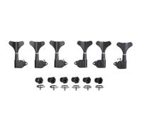 6 String 18:1 Sealed Bass Tuners Bass Guitar Tuning Keys Pegs Bass Tuning Machines Compatible with Ibanez/Yamaha Style Acoustic/Electric Bass Black 3L/3R