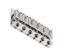 6 String 65MM Metal Fixed Hardtail Saddle Bridge Top Load Guitar Tailpiece for Fender Strat Tele Electric Guitar, Chrome