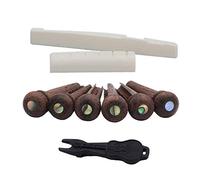 6 String Acoustic Guitar Bridge Saddle and Nut +6pcs Guitar Bone Bridge Pins