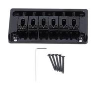 6 String Bass Bridge, with Locking Zinc Saddle, String Electric Guitar Bridge Kit, Non Vibrato Upgrade for Guitar (Black)