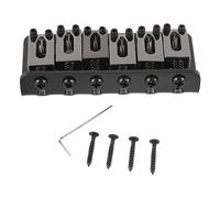 6 String Electric Guitar Bridge Replacement, Zinc Alloy Guitar Saddle Bridge with Tuning Function, Stable String Vibration for Most Electric Guitars (Black)