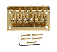 6 string electric guitar bridge with mounting screws, fixed hard tail bridge saddle, guitar replacement parts, easy to use electric guitar parts replacement and hardware accessories