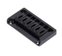 6 String Electric Non Tremolo Guitar Bridge Kit, Brass 2-1/16 Inch Fixed Hardtail Guitar Bridge with 5Pcs Screws and Wrench (Black