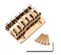 6 String Guitar 65mm Bridge Electric for Fixed Hardtail | Golden Metal Build, Height Adjustable Setup, Top Load Strings from Rear Plate, Bass Use