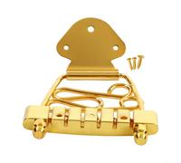 6 String Guitar Bridge Trapeze Tailpiece Wired Frame for LP for JAZZ Electric Guitars, Chrome/Black/Gold(GOLD)