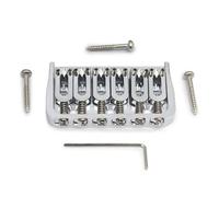 6 String Guitar Fixed Bridge 72.8x38MM-10.6- Metal Hardtail Bridges Replacement Part for Electric Guitar Black/Chrome(Chrome)