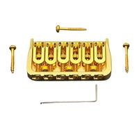 6-String Guitar Fixed Bridge 72.8x38MM-10.6- Metal Hardtail Bridges Replacement Part for Electric Guitar Black(Gold)
