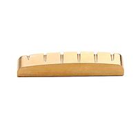 6 String Guitar Nut Saddle Premium Brass Pre-Slotted Top Nut Vintage Electric Guitar Accessories Flat Bottom Slotted Brass Up Saddle