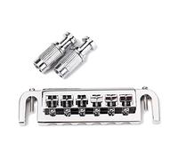 6-String Guitar Roller Bridge Saddle Tailpiece Combo with Adjustable Wraparound for Most Electric Guitar Combo