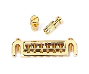 6-String Guitar Roller Bridge Saddle Tailpiece Combo with Adjustable Wraparound for Most Electric Guitar Combo