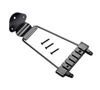 6 String Guitar Tailpiece Bridge Archtop Jazz Guitar Replacement Parts - Black