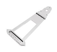 6 String Guitar Trapeze Tailpiece Bridge, 95 x 200 mm Round Head Silver Alloy Saddle Bridge for Jazz Archtop Guitar Replacement