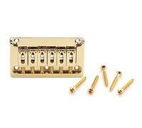 6 String Hard Tail Fixed Guitar Bridge With Mounting Screws Top Load Tailpiece For Precisions Electric Instrument Hardtail Fixed Bridge Gold