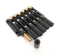 6-String Headless Guitar Bridge Black Brass - Fixed Vintage Style Replacement Bridge Compatible with Most Headless Electric Guitars, For Ibanez RG, Strandberg, Kiesel Guitar Accessoires