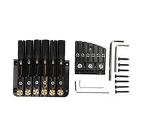 6 String Headless Guitar Bridge Retro Metal Hardness Replacement for Old or Broken Bridges with Installation Kit Including Saddle Screws and Wrench
