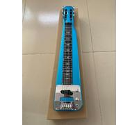 6 String Lap Steel Electric Guitar Hawaiian Style Slide Guitar with Single Coil Pickup, Volume & Tone Controls, Hard Case and Steel Bar for Beginners (Ocean Blue Metallic)