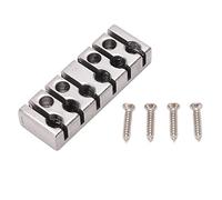6 String Lock with Screws, Headless Guitar Bridge String Lock, Metal Guitar Parts for 6 String Headless Guitars, 42mm Silver String Lock with Glossy Finish and Easy Installation