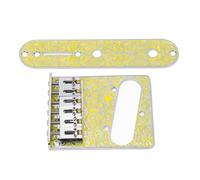6 String Saddle Bridge for TL Electric Guitar, Zinc Alloy Guitar Bridge Replacement with Control Plate, Tuning Adjustable String Bridge for Stable Intonation and Easy Installation