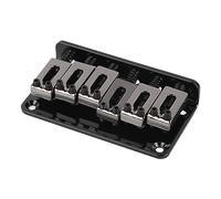 6 String Saddle Bridge, Oxidation Resistance Electric Guitar Bridge Tuning Function Polished Appearance Zinc Alloy High Precision for Stringed Musical Instruments (Black)