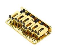 6 String Saddle Bridge, Oxidation Resistance Electric Guitar Bridge Tuning Function Polished Appearance Zinc Alloy High Precision for Stringed Musical Instruments (Gold)