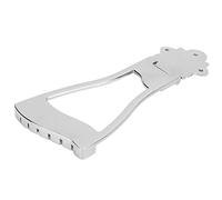 6 String Trapeze Guitar Tailpiece Metal Frame Hollow Body Archtop Jazz Electric Guitar Bridge Replacement Hardware Part for Stringed Musical Instrument Repair Silver (Silver)