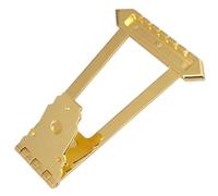 6 String Trapeze Tailpiece Bridge Tailpiece with Mounting Screws Easy To Install for Jazz Archtop Semi-Hollow Guitars Parts (Gold)