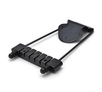 6 String Trapeze Tailpiece for Jazz Guitar, Metal Guitar Bridge with 3 Screws, Compatible with Archtop Guitars, Chrome/Black/Gold Fi(BLACK)