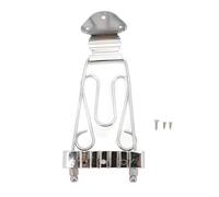 6 String Trapeze Tailpiece, Silver Open Frame Height Adjustment Bridge Tailpiece with Screws, for Archtop Jazz Guitar and Bass Replacement (Silver)