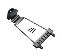 6-String Trapezoidal Bridge for Jazz Archtop Guitar, Metal Professional Guitar Bridge, Easy to Install Electric Guitar Parts and Accessories- Black