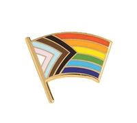 6 Style LGBT Rainbow Banner Fashion Colorful Enamel Pin Brooches Flag Brooches Cartoon Creative Mini Rainbow Metal Brooch Pins Denim Hat Badge Collar Jewelry (a)