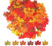 6 Styles Autumn Leaves, 50 Pieces Each, 300pcs Artificial Fall Decorations for Home, Wedding, Party, Classroom, Seasonal Display,Autumn Decorations,Art Scrapbooking,Thanksgiving Day Halloween
