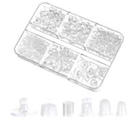 6 Styles Earring Backs for Studs Plastic Safety Back Rubber E146 Pairs Clear Retainers for Ear Piercings Earring Retainers for Stud Earrings