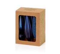 Premier Decorations Set of 6 Modern Midnight Blue Glass & Plastic Christmas Tree Hanging Baubles - 11cm