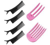 6-teiliges Set-4 Pcs Sectioning Hair Clips + 2pcs Wind Shaping Styling Combs for Fluffy Bangs Hair Styling Accessories for Salon Home Hair Cutting Coloring Haircuts Dying Hair DIY Accessories