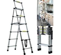 6 Telescopic Step Ladder Aluminium Heavy Duty 150KG/330lb Capacity Folding Portable Extendable Anti-Slip A Frame Combination Stepladder for Home Garden Office Garage DIY