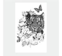 6 Temporary Tattoo Stickers Wolf Head Owl Big Picture Animal Simulation Tattoo Stickers