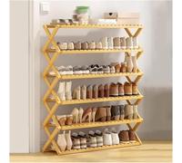 6-Tier Bamboo Shoe Rack, Foldable Shoe Organizer for Entryway, Heavy Du Sto Shelf for Shoes and Boots, Space Saving Floor nd for Home Office Dormi, Easy Assembly No Tools Needed