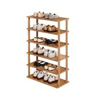 6-Tier Bamboo Shoe Rack for Entryway - Space-Saving FreestandingShelf for Home Apartment & Dorm - Narrow Storage Cabinet for Shoes 65cm Tall