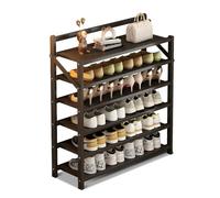 6-Tier Bamboo Shoe Rack - Freestanding Storage Shelf for Entryway Closet Bedroom & Living Room Stylish for Shoes & Eco-Friendly (35.4"x35.4"x9.4")
