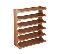 6-Tier Bamboo Shoe Rack - Large Storage Shelf for 15-20 Pairs - Stylish and Shoe Storage Solution for Entryway Hallway and Closet (50x83x24cm)
